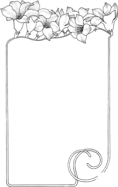 Flowers As The Frame  coloring page image