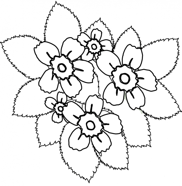 Flowers coloring page image