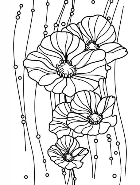 Flowers coloring page image