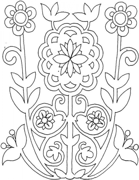 Flowers From The Field Ornament coloring page image