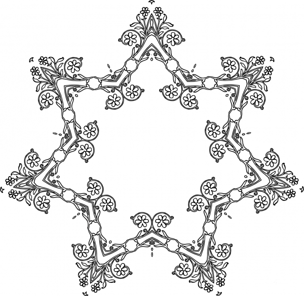 Flowery Vintage Frame coloring page image