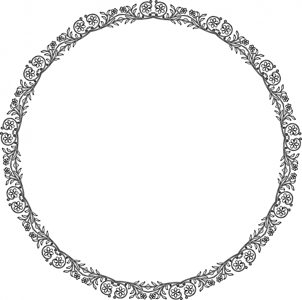 Flowery Vintage Frame coloring page image
