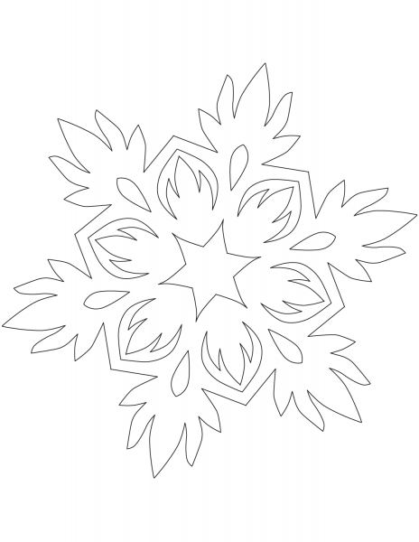 Fluffy Snowflake coloring page image