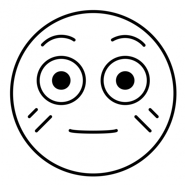 Flushed Face Emoji coloring page image