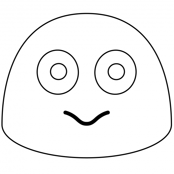 Flushed Face Emoji coloring page image