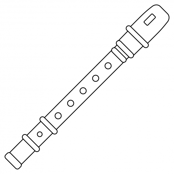 Flute coloring page image