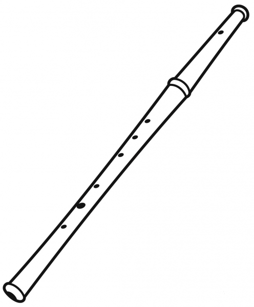 Flute coloring page image