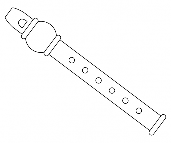 Flute coloring page image