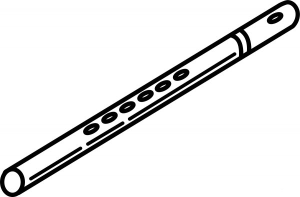 Flute coloring page image