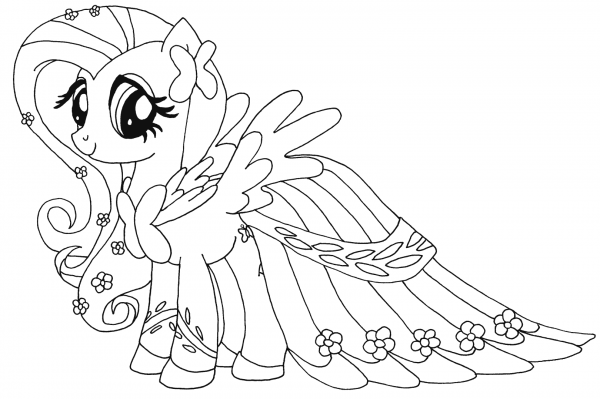 Fluttershy coloring page image