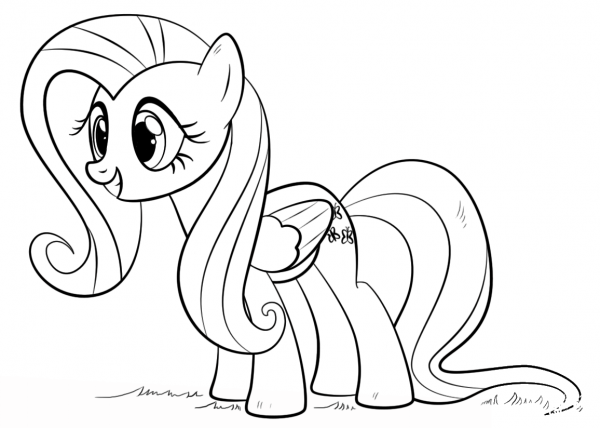 Fluttershy Pony coloring page image