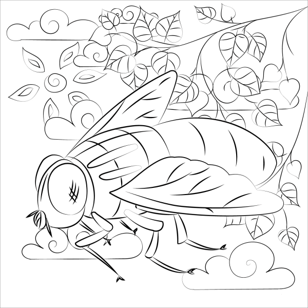 Fly coloring page image