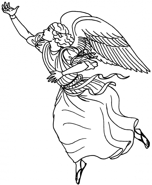 Flying Angel coloring page image