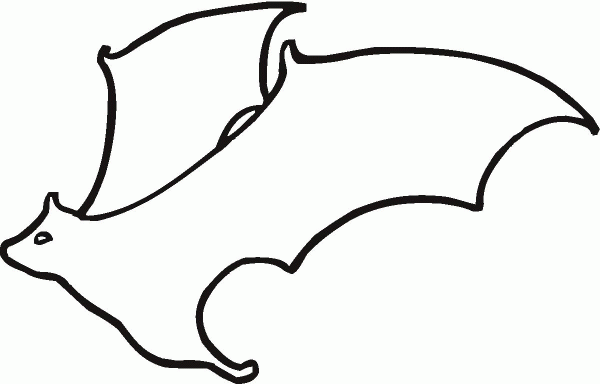 Flying Bat Outline coloring page image
