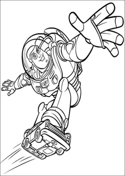 Flying Buzz Lightyear  coloring page image
