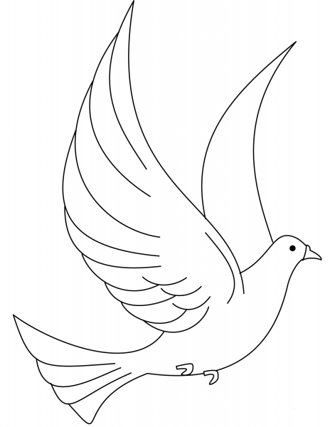 Flying Dove coloring page image