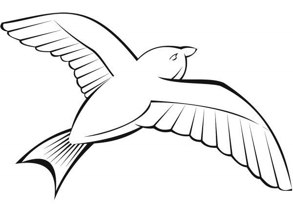 Flying Dove coloring page image
