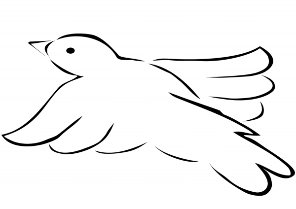 Flying Dove coloring page image
