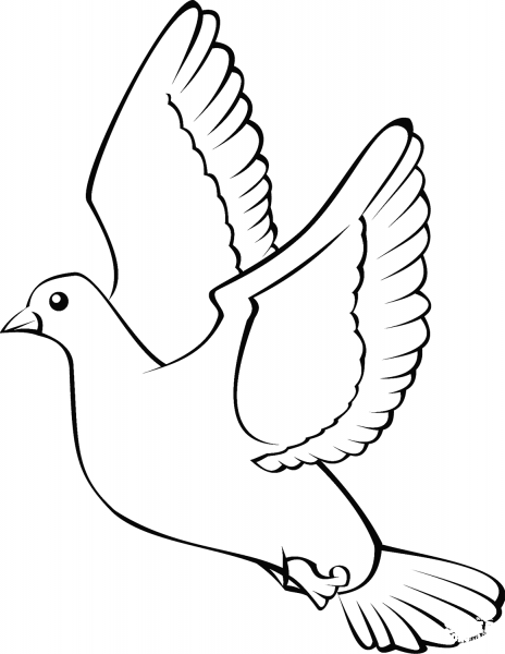 Flying Dove coloring page image