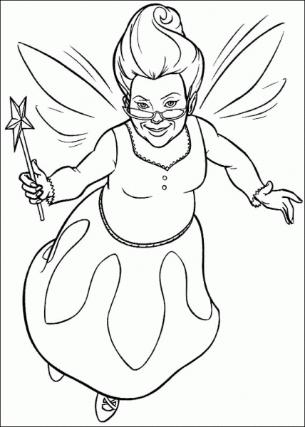 Flying Fairy  coloring page image