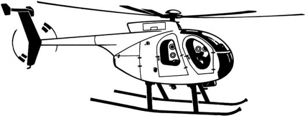 Flying Helicopter coloring page image