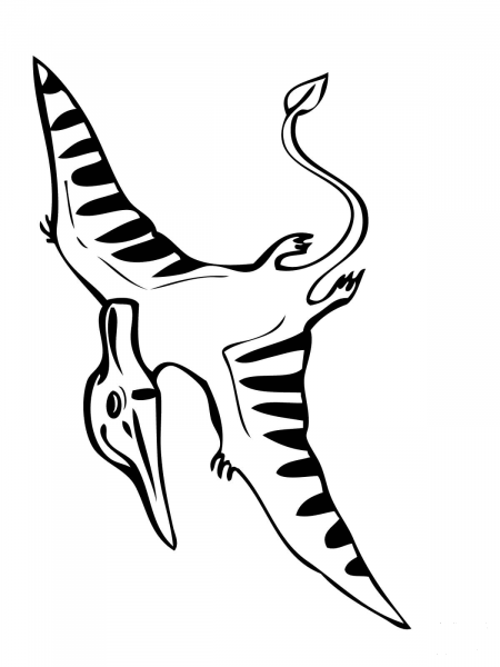 Flying Pteranodon coloring page image
