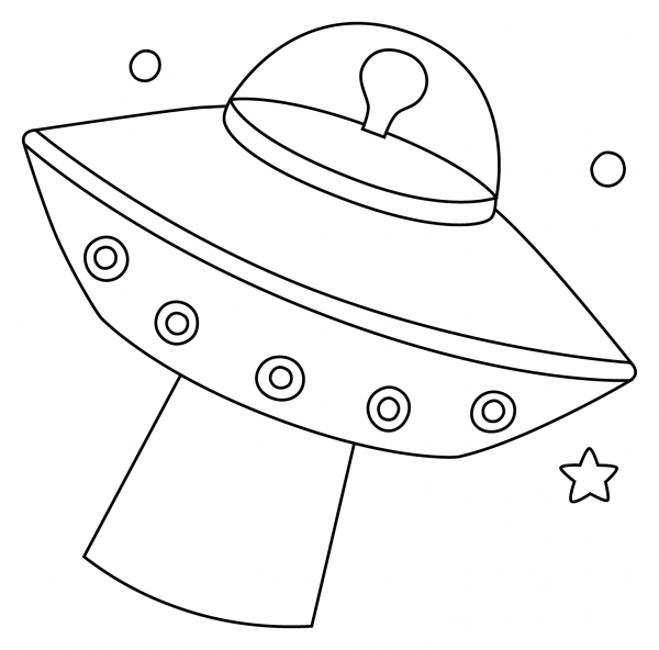 Flying Saucer Emoji coloring page image