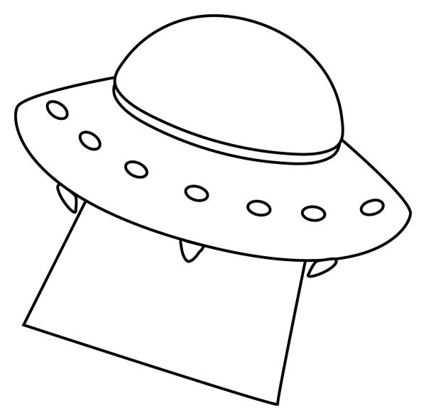 Flying Saucer Emoji coloring page image
