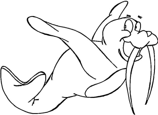 Flying Walrus  coloring page image