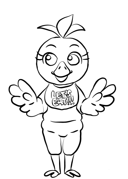FNAF Chica coloring page image
