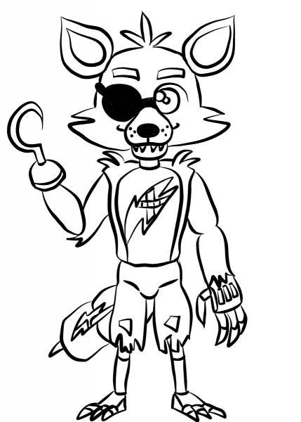 FNAF Foxy coloring page image