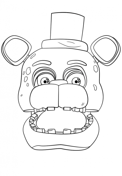 FNaF Freddy Portrait coloring page image