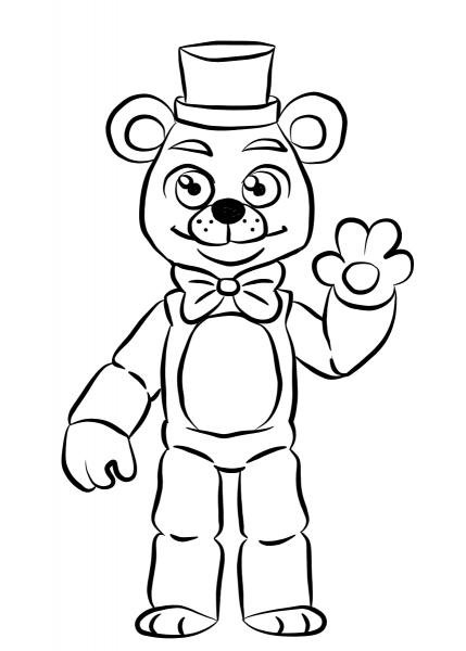FNAF Golden Freddy coloring page image