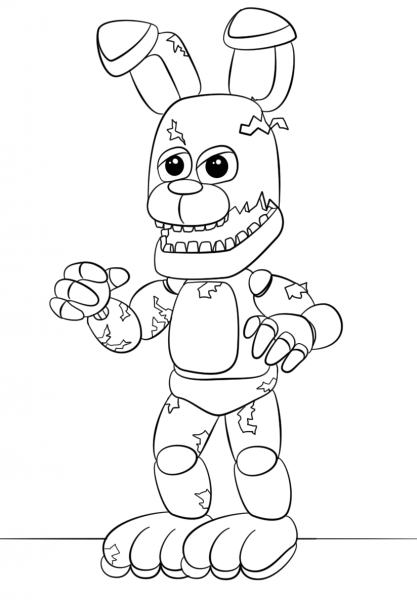 FNaF Springtrap coloring page image