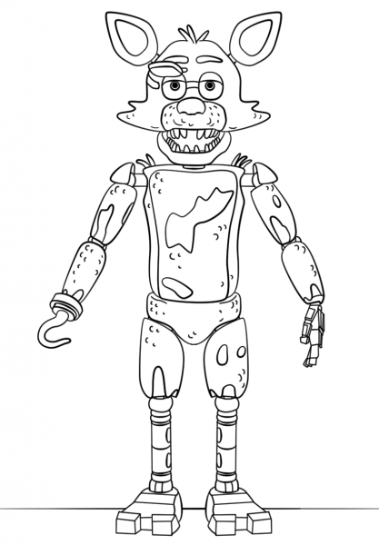 FNAF Toy Foxy coloring page image