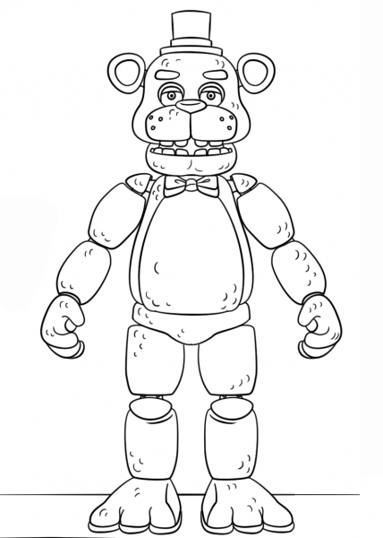 FNAF Toy Golden Freddy coloring page image