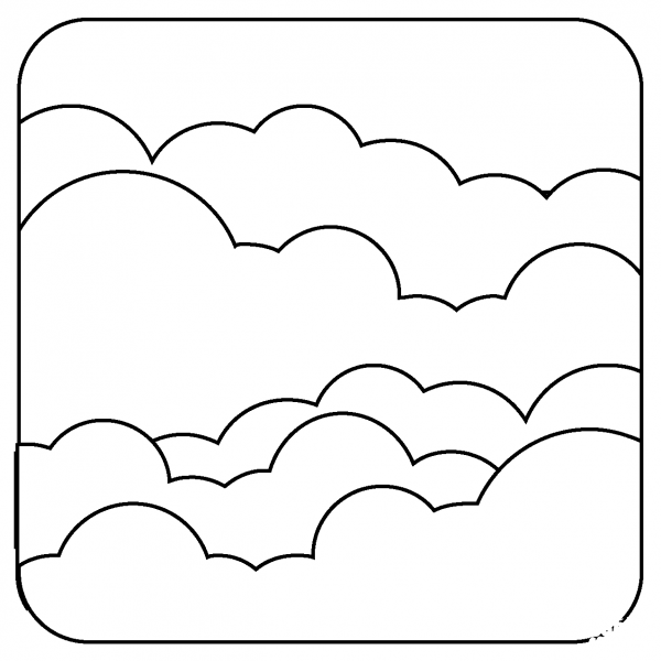 Fog Emoji coloring page image