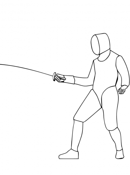 Foil Fencing coloring page image