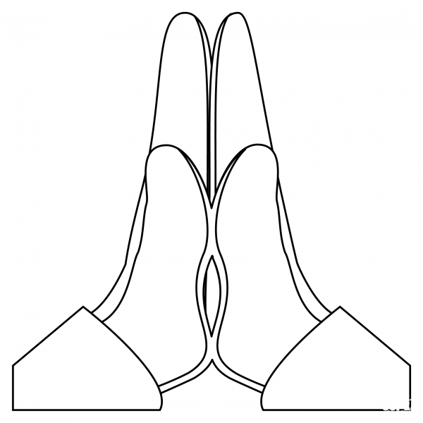 Folded Hands coloring page image