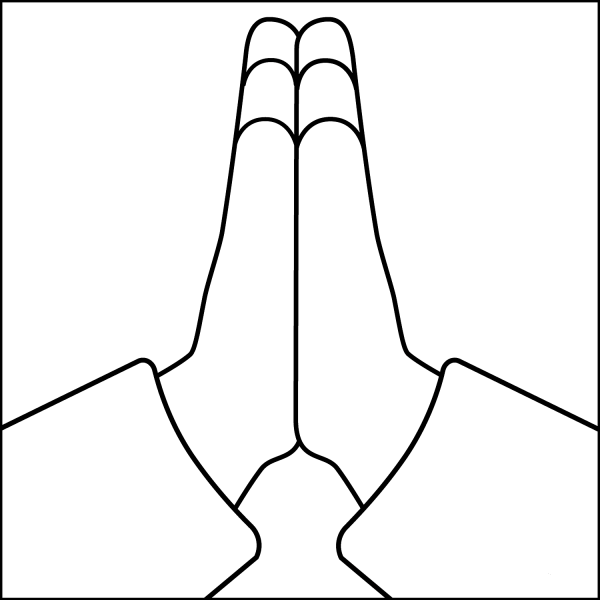 Folded Hands Emoji coloring page image