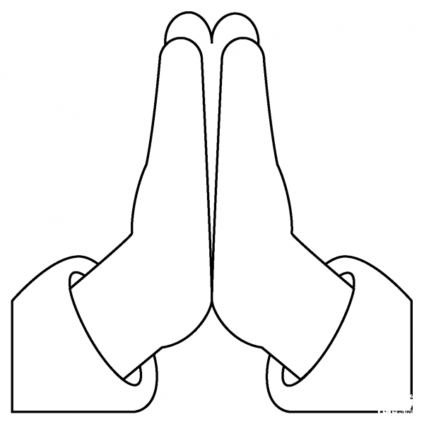 Folded Hands Emoji coloring page image