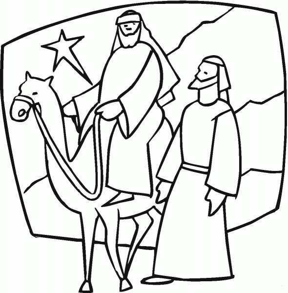 Following the Star coloring page image