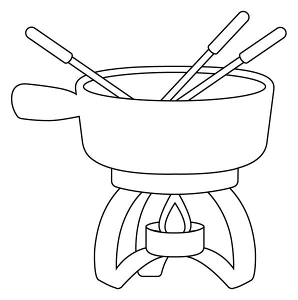 Fondue Emoji coloring page image