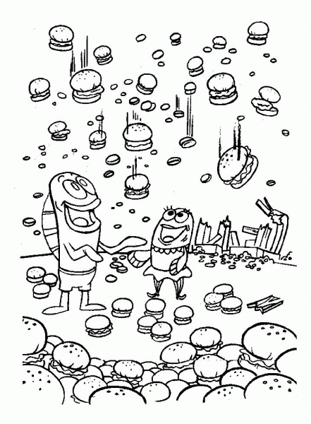 Food Falling From The Sky  coloring page image