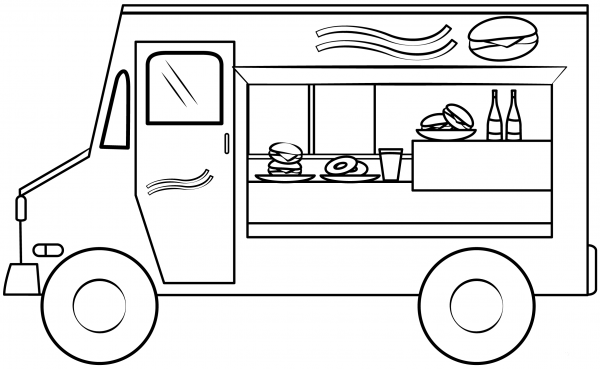 Food Truck coloring page image