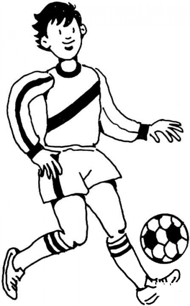 Footballer (Soccer player) coloring page image