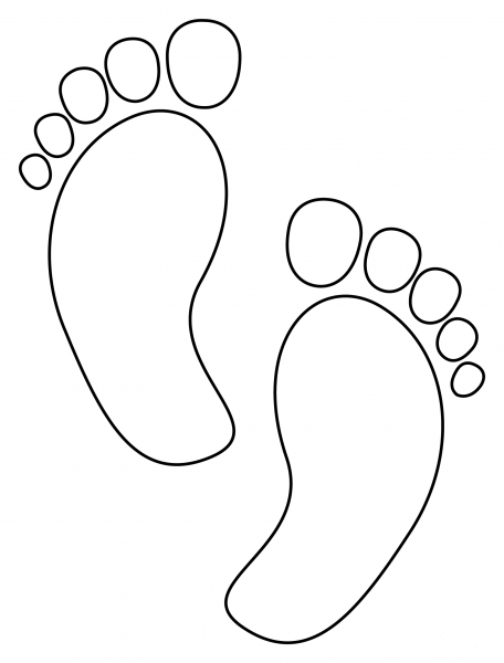 Footprints coloring page image