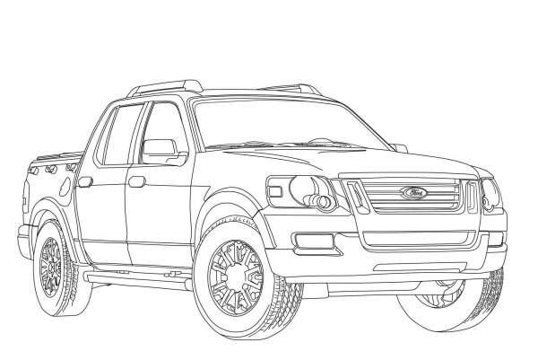 Ford Explorer Sport Trac coloring page image