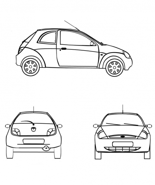 Ford Ka coloring page image
