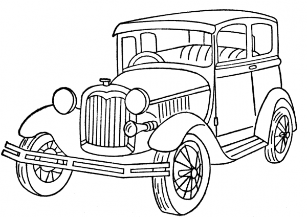 Ford Model A coloring page image